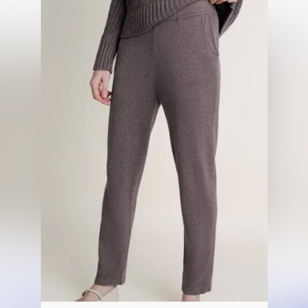 Kilte Collection Nouvelle slim pant in iced coffee washable cashmere 2/MED NWT